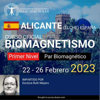 Reserva Curso acreditado de Biomagnetismo y Par Biomagnético 1er Nivel - impartido por Ruth Meyers, Elche-Alicante 